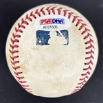 Mike Trout Game Used & Signed OML Baseball :: 05-02-2019 LAA vs TOR :: Trout At Bat (MLB Holo & PSA/DNA)