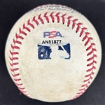 Aaron Judge Game Used & Signed OML Baseball :: 4-22-2022 CLE vs NYY :: Judge 2 HR Game! (Record-Setting HR Season)(MLB Holo)(PSA/DNA)(Fanatics)