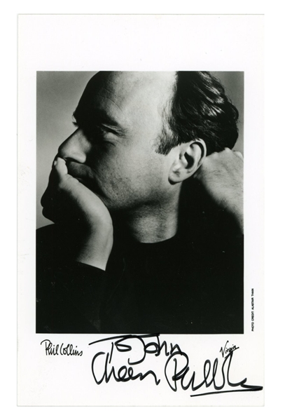 Phil Collins 1990s Autographed Virgin Records Promotional Photograph (Tracks LTD)
