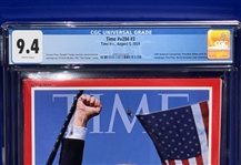 Donald Trump Unsigned TIME Magazine Newsstand Fist Pump - August 2024 (CGC 9.4)