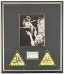 Stevie Ray Vaughan & Reese Wynans Signed Concert Memorabilia in Framed Display (Beckett/BAS LOA)