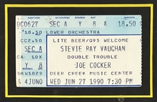 Stevie Ray Vaughan & Reese Wynans Signed Concert Memorabilia in Framed Display (Beckett/BAS LOA)