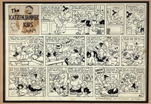 The Katzenjammer Kids: Joe Musial Signed Original Comic Strip Artwork (c. 1962) in Custom Framed Display (Beckett/BAS Guaranteed)
