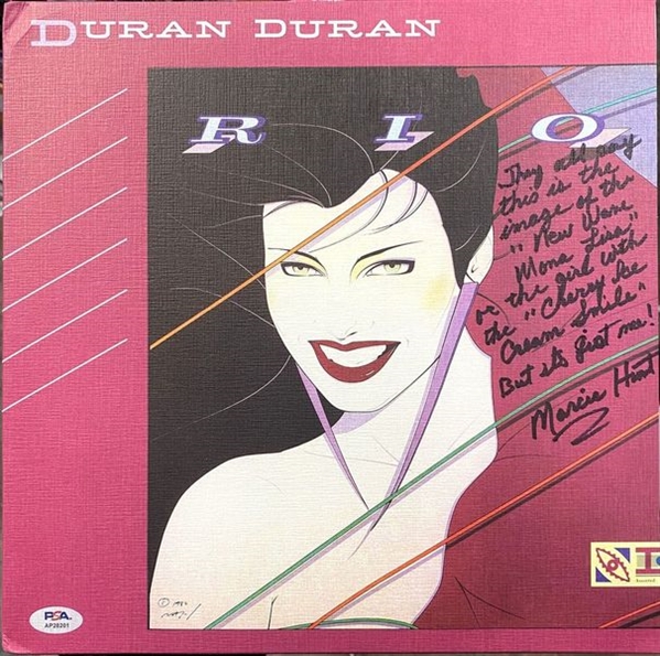 Duran Duran: Album Model Marcie Hunt Signed "Rio" Album Cover (Letter of Provenance)(PSA/DNA)