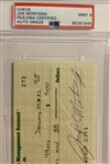 Joe Montana Signed 1982 Personal Bank Check for SB XVI MVP Footballs with Rare Full-Name Signature (PSA | Autograph Graded 8)