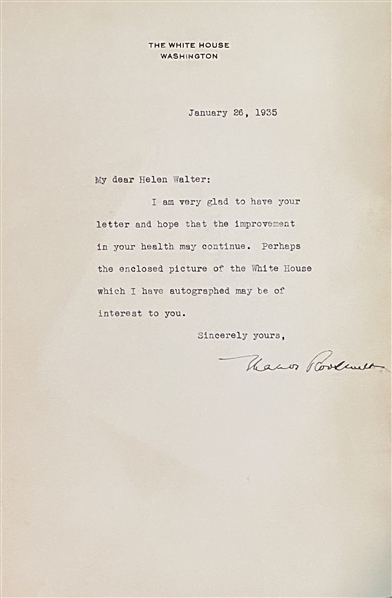Eleanor Roosevelt Signed 1935 White House Letter (Third Party Guaranteed)
