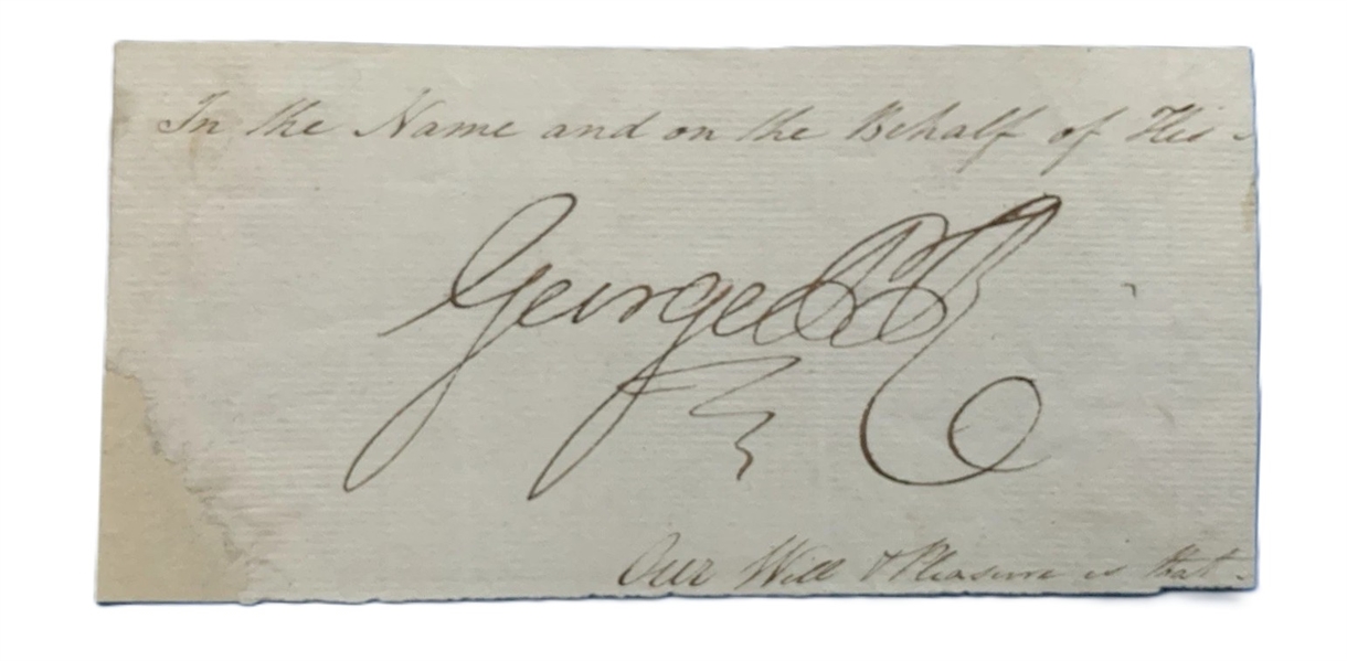 King George IV Signed 1.5" x 3" Document Clipping (Third Party Guaranteed)