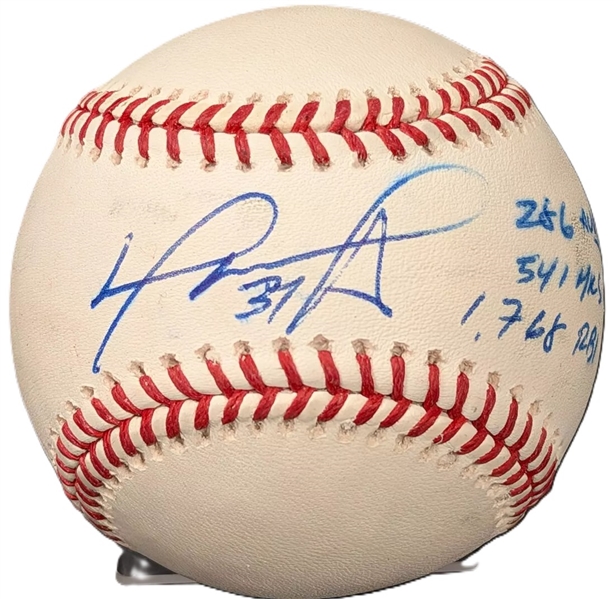 David Ortiz Signed OML Baseball w/ "286 Avg, 541 HRs & 1,768 RBI" Inscriptions! (Beckett/BAS)