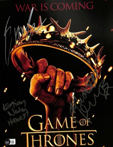 Game Of Thrrones Cast Signed 11" x 14" Photo w/ Clarke, R.R Martin, & More! (Beckett/BAS)(Grad Collection)