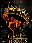 Game Of Thrrones Cast Signed 11 x 14 Photo w/ Clarke, R.R Martin, & More! (Beckett/BAS)(Grad Collection)