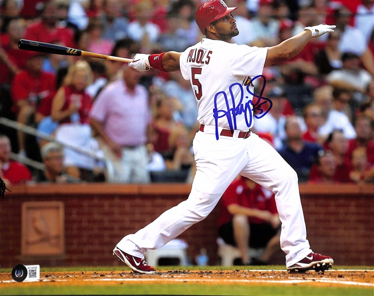 Albert Pujols Signed 11" x 14" Photo (Beckett/BAS LOA)(Grad Collection)