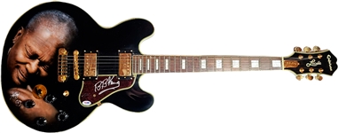 B.B. King Signed Custom Airbrushed Gibson Epiphone Lucille Guitar (PSA Authentication)