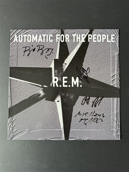 R.E.M: Group Signed "Automatic for the People" Album Cover (JSA LOA)(Ulrich Collection)