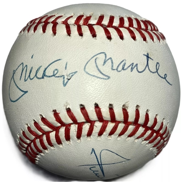Mickey Mantle, Willie Mays & Duke Snider Superbly Signed ONL Baseball (Beckett/BAS)