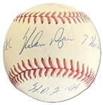 Nolan Ryan Signed Stat OML Baseball w/ 324 Wins 5,714 K's 7 No-Hitters, HOF 99 Inscriptions! (Beckett/BAS)