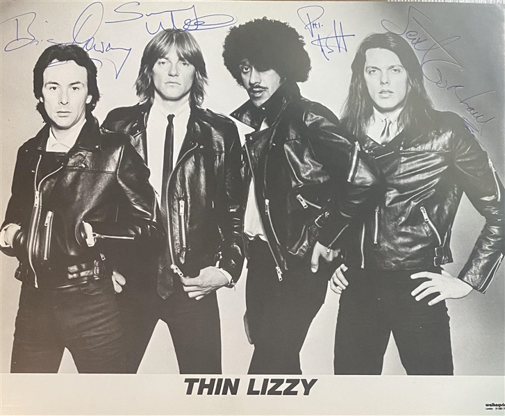 Thin Lizzy Vintage Group Signed 8" x 10" Promotional Photograph w/ All Four Members! (Third Party Guaranteed)