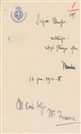 Benito Mussolini Near-Mint Signed & Handwritten 1927 Letter w/ PERFECT GEM MINT 10 Autograph! (Beckett/BAS GEM MINT 10)
