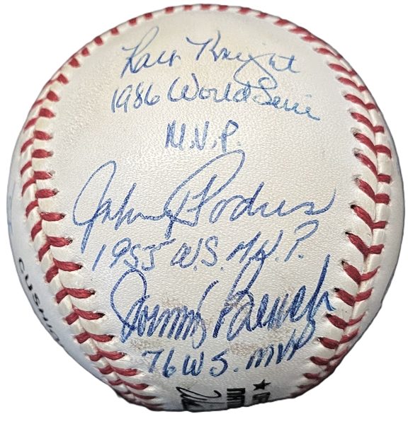 World Series National League MVPs Multi-Signed ONL Baseball w/ Bench, Gibson, Schmidt & Others (JSA)