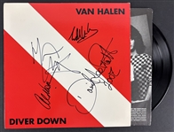 Van Halen Group-Signed "Diver Down" Album – Signed by David Lee Roth, Eddie Van Halen, Alex Van Halen & Michael Anthony (4/Sigs) (JSA)