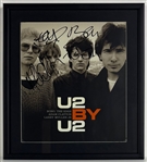 U2 Group Signed U2 By U2 Book Cover in Framed Display (3 Sigs)(Epperson/REAL LOA)