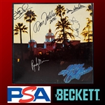The Eagles Group-Signed "Hotel California" Album Cover – Signed by Joe Walsh, Don Henley, Glenn Frey, Don Felder & Randy Meisner – (Beckett/BAS & PSA/DNA)