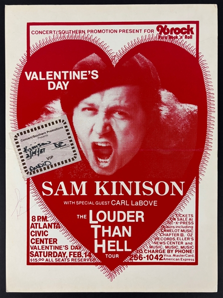 Sam Kinison Signed "Louder Than Hell" Concert Promotion Poster (Third Party Guaranteed)