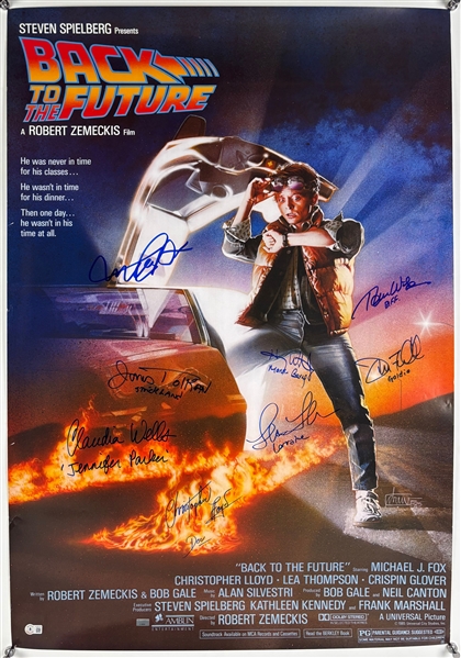 Back to the Future II Cast Signed Poster w/ Lloyd, Fox & More! (Beckett/BAS LOA)