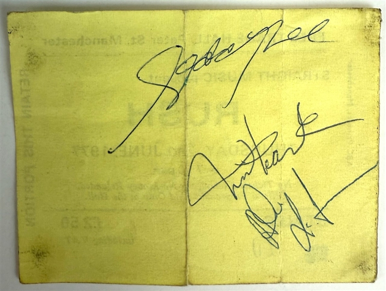 Rush Group-Signed Rare Concert Ticket – June 2, 1977 – Free Trade Hall, Manchester (Beckett/BAS)