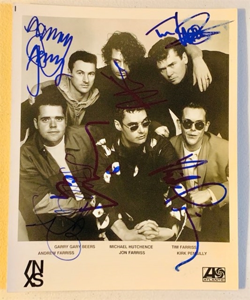 INXS Signed 8x10 Promo Photo – Complete Band Signatures (Beckett/BAS)  (John Brennan Collection) 