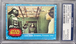 James Earl Jones Signed 1977 Topps Star Wars #17 Lord Vader threatens Princess Leia (PSA/DNA Encapsulated)