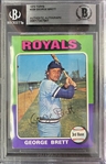 George Brett Vintage Signed 1975 Topps Rookie Card (Beckett/BAS Encapsulated)