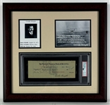 Orville Wright Signed Check w/ NM-MT 8 Auto in Framed Aviation Display (PSA/DNA Encapsulated)