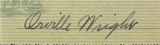Orville Wright Signed Check w/ NM-MT 8 Auto in Framed Aviation Display (PSA/DNA Encapsulated)