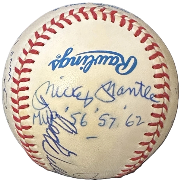 1944-1957 American League MVPs Multi-Signed & Inscribed OAL Baseball w/ Mantle, Williams, DiMaggio & Others! (JSA)