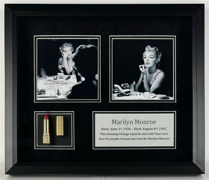 Marilyn Monroes Owned & Used Lipstick in Framed Display (Universal Rarities LOA)