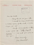 John Masefield Signed & Handwritten 1933 Letter (Third Party Guaranteed)