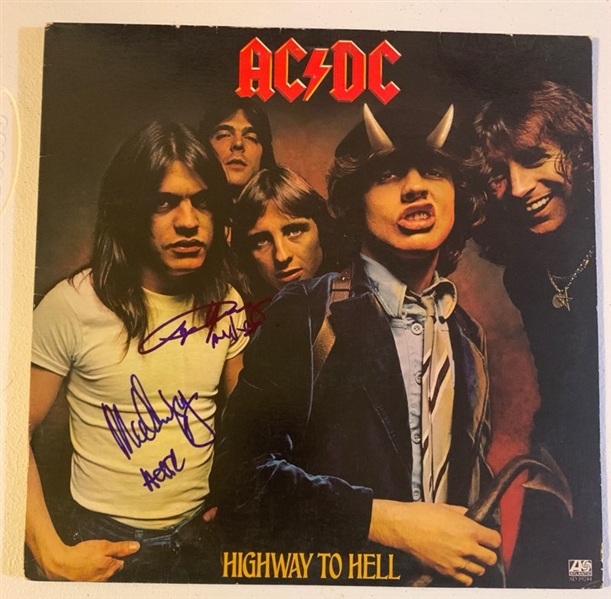 AC/DC Signed Album Cover – Angus Young & Malcolm Young  (Beckett/BAS) (John Brennan Collection) 