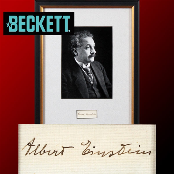 Albert Einstein Framed Display with Desirable Full Name Autograph Segment (Beckett/BAS LOA)
