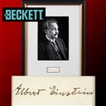 Albert Einstein Framed Display with Desirable Full Name Autograph Segment (Beckett/BAS LOA)