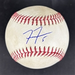 Freddie Freeman 2024 Signed & Game Used OML Baseball :: Hit by Freeman for a Double 7-2-2024 LAD vs AZ (World Series Champ Year)(MLB & PSA/DNA)