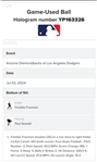 Freddie Freeman 2024 Signed & Game Used OML Baseball :: Hit by Freeman for a Double 7-2-2024 LAD vs AZ (World Series Champ Year)(MLB & PSA/DNA)