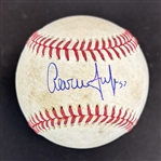 Aaron Judge 2024 Signed & Gane Used OML Baseball :: Used 5-8-2024 HOU vs NYY :: Pitched to Volpe & Soto :: Judge 3-for-5 3 RBI Game (MVP Season) (MLB & PSA/DNA)