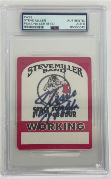 Steve Miller Band "Space Cowboy" 1998 Tour Pass – Signed by Steve Miller (PSA/DNA)