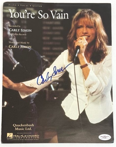Carly Simon Signed “You’re So Vain” Lyrics Sheet (JSA)