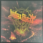 Judas Priest Group Signed Invincible Shield Album Cover (JSA)