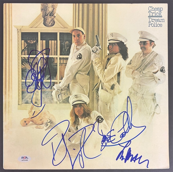 Cheap Trick Group Signed "Dream Police" Album Cover (4 Sigs)(PSA/DNA)
