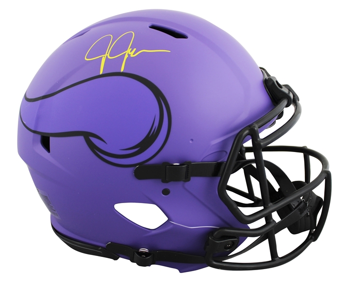 Justin Jefferson Signed Vikings Rave Speed Full Size PROLINE Game Model Helmet (Beckett/BAS Witnessed)