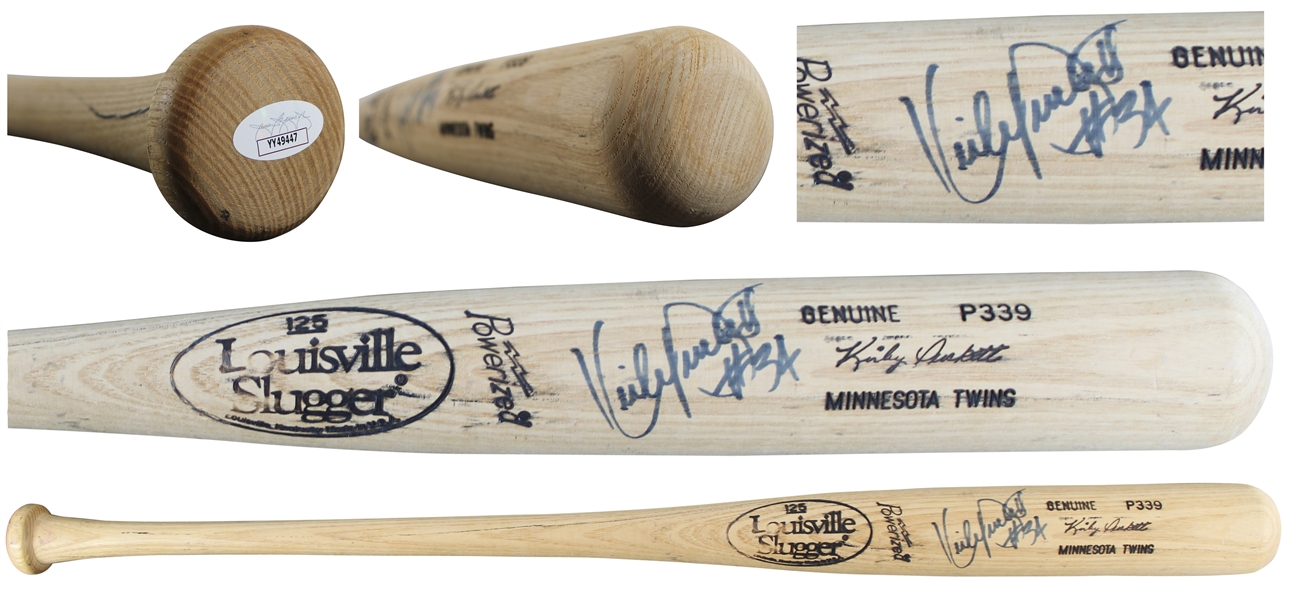 Kirby Puckett Signed Louisville Slugger Personal Game Model Baseball Bat (JSA LOA)