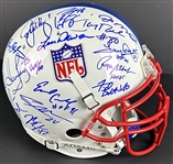 NFL Hall of Famers & Legends Impressive Multi-Signed Helmet with Brady, Rodgers, Montana, Sanders, etc. (35 Sigs)(PSA/DNA)