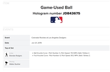 Walker Buehler Game Used & Signed OML Baseball :: Pitched by Buehler 6-21-2019 in Game LAD vs. COL :: Buehler 16K & 1st Complete Game! (MLB Authentication & PSA/DNA)